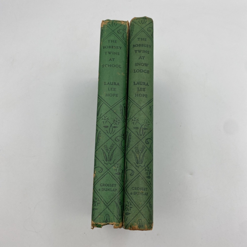 Lot of 2 Vintage The Bobbsey‎ Twins at School + at Snow Lodge 1940s HC Illust